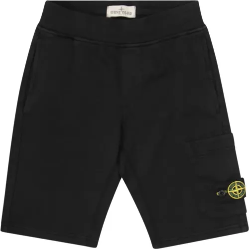 Schwarze Bermuda-Shorts mit Elastischem Bund - Stone Island - Modalova