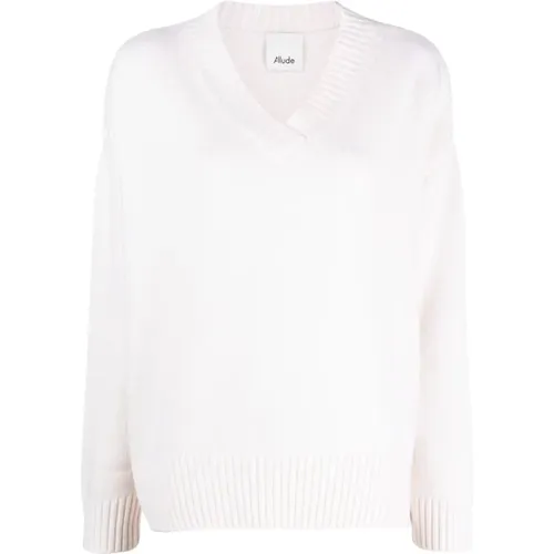 V Sweater , female, Sizes: L, M, S - allude - Modalova