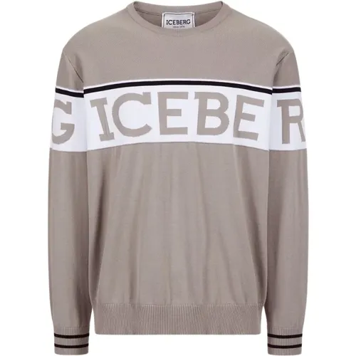 Sportlicher Logo Pullover , Herren, Größe: L - Iceberg - Modalova