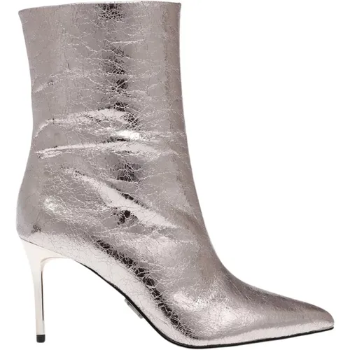 Metallic Silver Pointed Toe Booties , female, Sizes: 4 1/2 UK, 3 1/2 UK, 4 UK, 3 UK, 2 1/2 UK, 5 UK - Steve Madden - Modalova