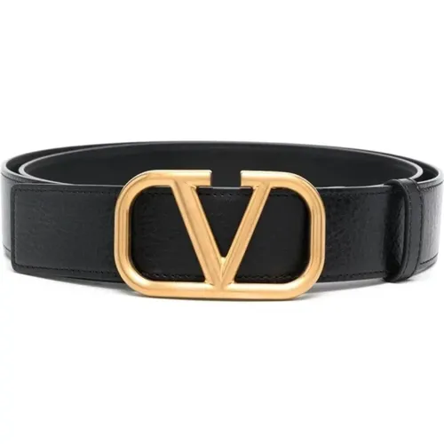 Gold V-Logo Signature Belt , male, Sizes: 100 CM - Valentino - Modalova