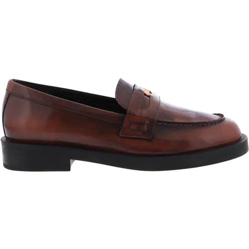 Braune Penny Loafer Damenschuhe , Damen, Größe: 36 EU - Paris Punk - Modalova