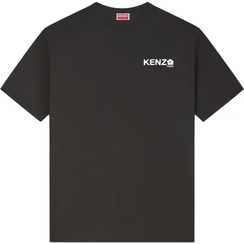 Baumwoll Logo Patch T-shirt , Herren, Größe: S - Kenzo - Modalova