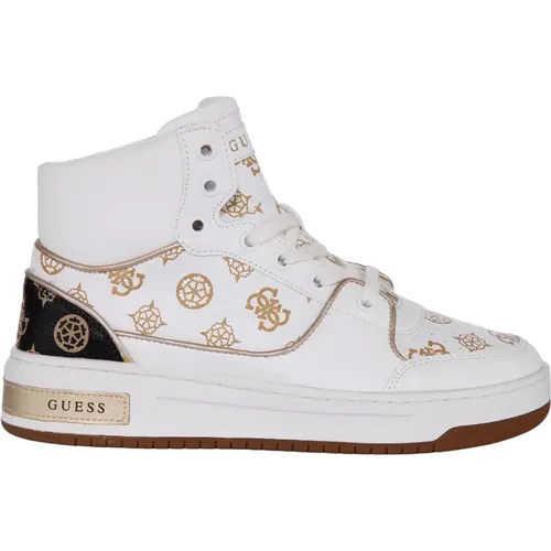 Gold Tullia Hi-Top Trainers Women , female, Sizes: 4 UK, 6 UK, 8 UK, 7 UK, 5 UK - Guess - Modalova