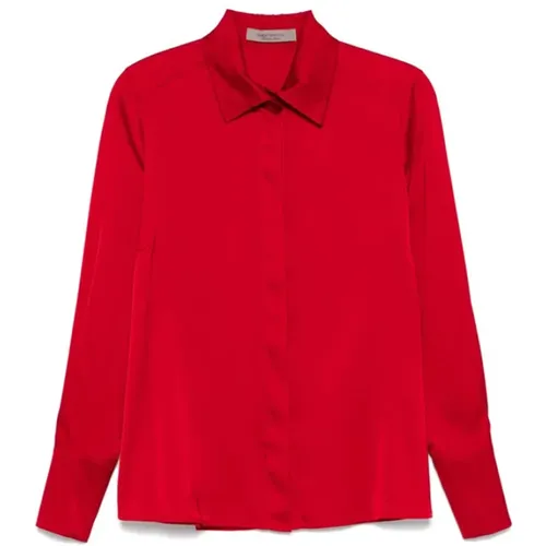 Satin Shirt with Classic Collar , female, Sizes: M - D.Exterior - Modalova