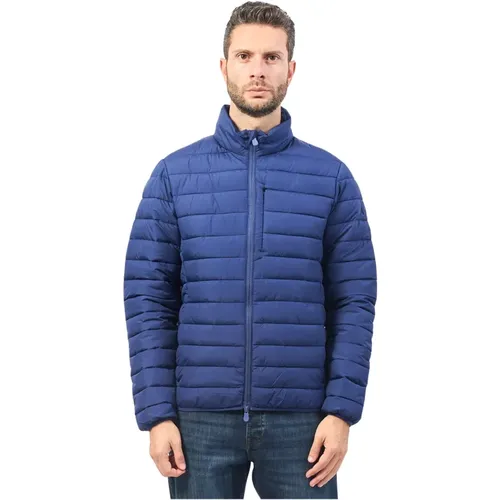 Blauer tierfreier Erion-Polyestermantel , Herren, Größe: XL - Save The Duck - Modalova