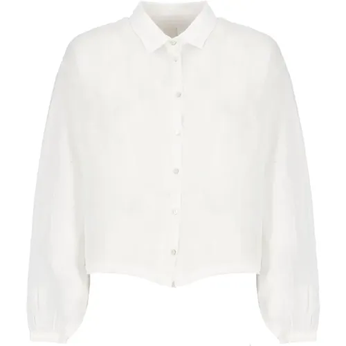 Linen Shirt with Collar , female, Sizes: M, S, XS - 120% lino - Modalova