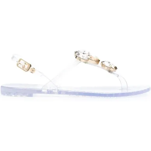 Grey Sandals with Swarovski Crystal Embellishment , female, Sizes: 2 UK, 3 UK, 4 UK - Casadei - Modalova