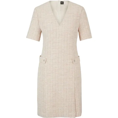 Tweed Dress - Destena2 , female, Sizes: XS, M, L, S - Hugo Boss - Modalova