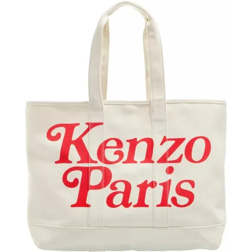 Canvas Large Tote Bag Ecru , female, Sizes: ONE SIZE - Kenzo - Modalova