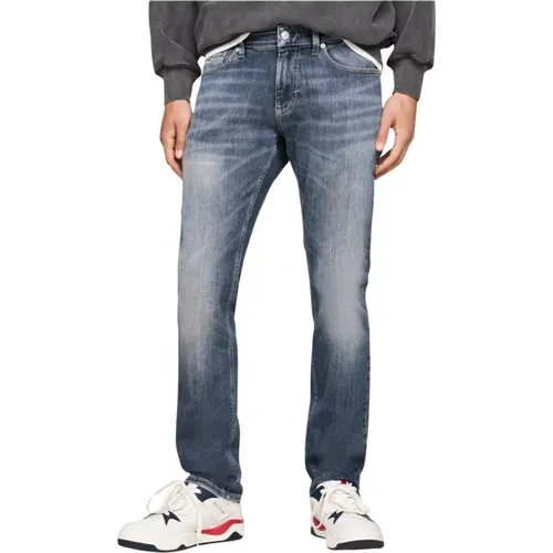 Slim Fit Blaue Jeans , Herren, Größe: W33 L32 - Tommy Jeans - Modalova