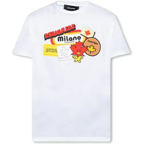 Printed T-shirt , male, Sizes: M - Dsquared2 - Modalova