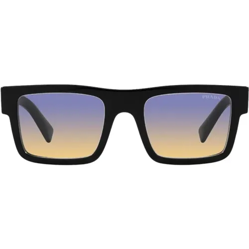 Zeitlose quadratische Sonnenbrille mit blau/gelb degradierenden Gläsern , unisex, Größe: 52 MM - Prada - Modalova