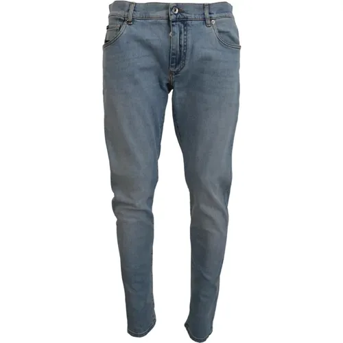 Blaue Waschung Slim Fit Denim Jeans , Herren, Größe: 5XL - Dolce & Gabbana - Modalova