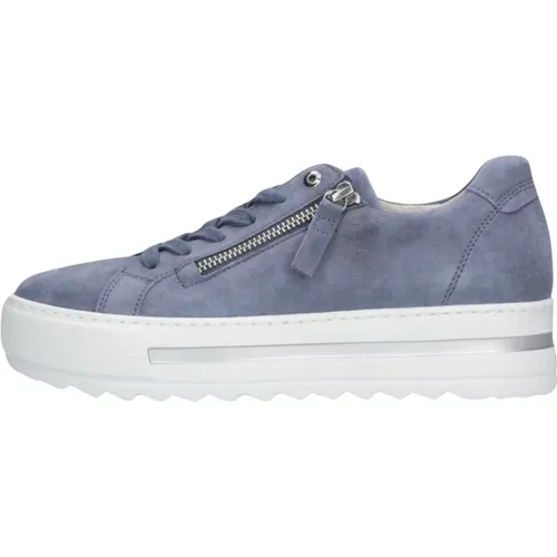 Blaue Low Sneaker 498 Comfort Kollektion , Damen, Größe: 37 1/2 EU - Gabor - Modalova