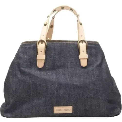 Pre-owned Cotton handbags , female, Sizes: ONE SIZE - Miu Miu Pre-owned - Modalova