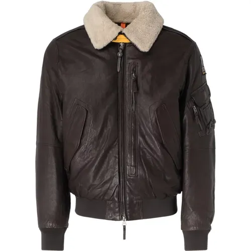 Braune Leder Steppjacke Josh - Parajumpers - Modalova