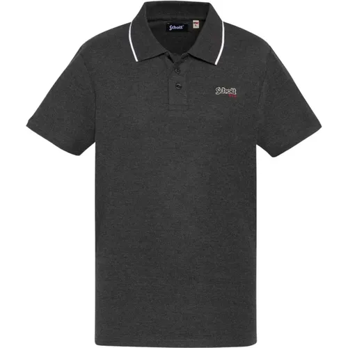 Kurzarm-Poloshirt aus Baumwolle , Herren, Größe: L - Schott NYC - Modalova