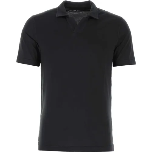 Schwarzes Baumwollpolo -Hemd , Herren, Größe: L - Fedeli - Modalova