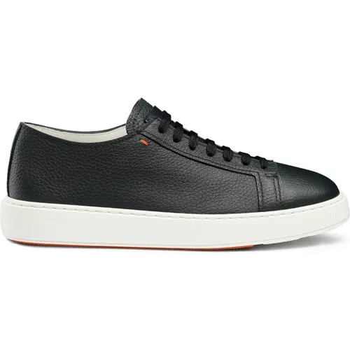 Herren Tumbled-Leder Sneaker , Herren, Größe: 40 EU - Santoni - Modalova