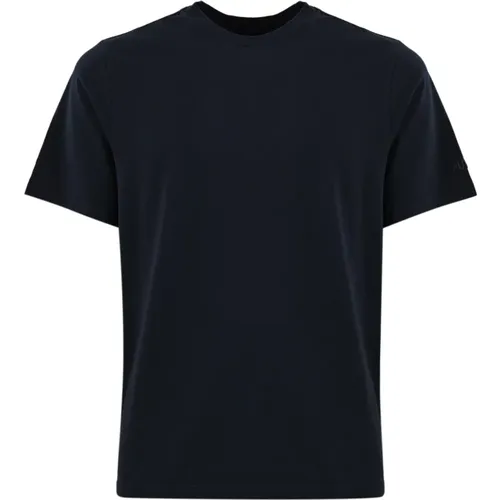 Cotton Mens T-shirt: Crew Neck Short Sleeve Straight Hem Slim Fit , male, Sizes: S, M, L, XL - Autry - Modalova