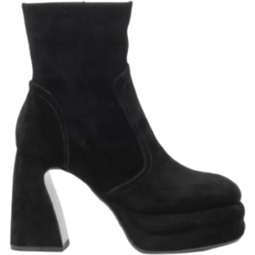 Suede Bubble Heel Ankle Boots , female, Sizes: 8 UK, 5 UK, 7 UK, 6 UK - Jeannot - Modalova