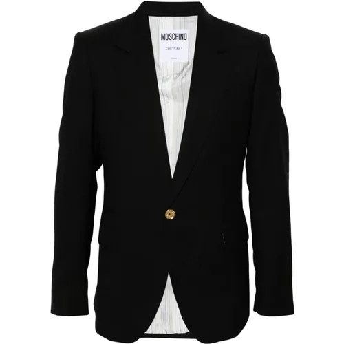 Wool Jacket Gold Buttons , male, Sizes: M, XL - Moschino - Modalova