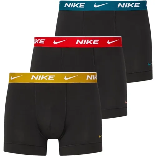 Schwarzes Boxer-Set mit Farbigem Elastikband , Herren, Größe: M - Nike - Modalova