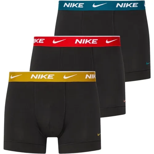 Schwarzes Boxer-Set mit Farbigem Elastikband , Herren, Größe: S - Nike - Modalova