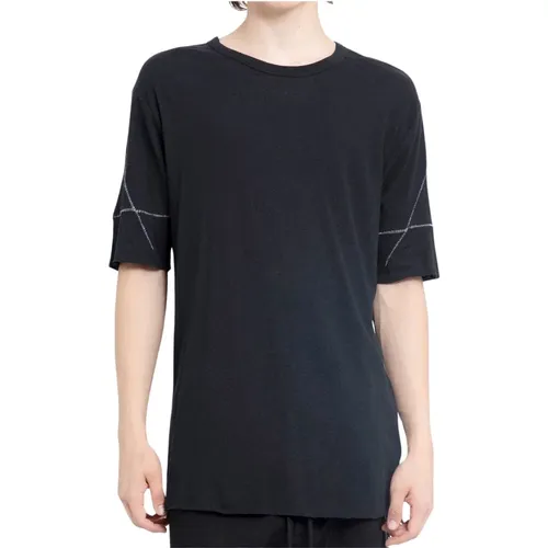 Schwarzes Baumwoll- und Leinen-Herren-T-Shirt , Herren, Größe: L - Thom Krom - Modalova