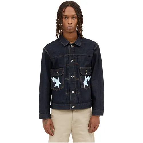 Denimjacke mit Grafikdruck - A BATHING APE - Modalova