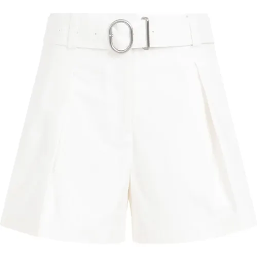 Weiße Baumwoll-High-Waist-Shorts , Damen, Größe: M - Jil Sander - Modalova