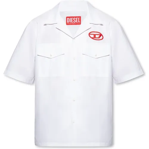 ‘S-Mac’ Hemd mit Monogrammstickerei , Herren, Größe: L - Diesel - Modalova