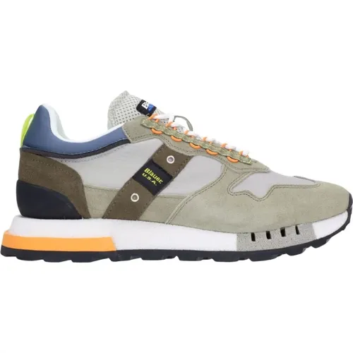 Mens Low-Top Sneakers Heron , male, Sizes: 11 UK, 10 UK, 9 UK - Blauer - Modalova