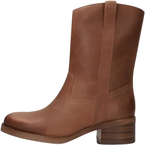 Esmee Cognac Lederstiefel , Damen, Größe: 38 EU - Poelman - Modalova