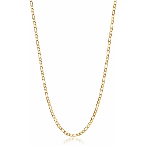 Mens Gold Figaro Chain in 3mm , Herren, Größe: M - Nialaya - Modalova