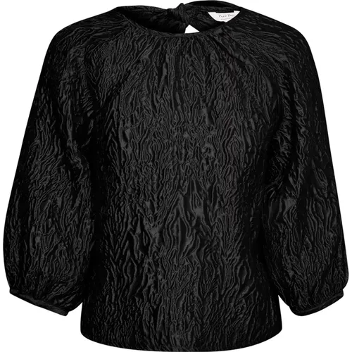 Schwarze Bluse mit Puffärmeln und Rückenbindung - Part Two - Modalova