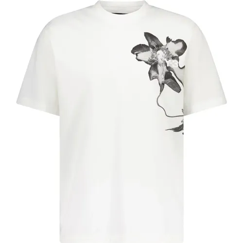 T-Shirt mit Logo Blumenmotiv , Damen, Größe: L - Y-3 - Modalova