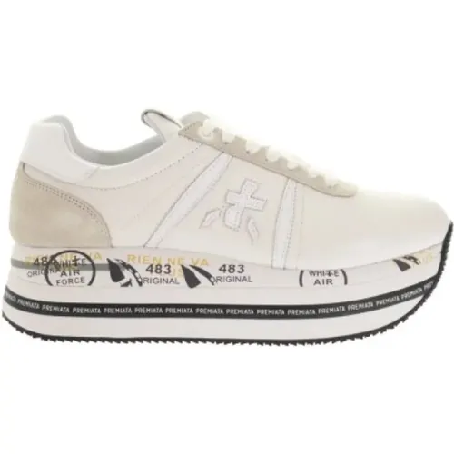 Weiße Sneakers mit Logo-Stickerei , Damen, Größe: 40 EU - Premiata - Modalova