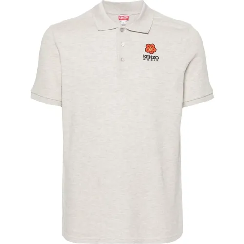 Graue Polo T-Shirts mit Besticktem Logo , Herren, Größe: 2XL - Kenzo - Modalova