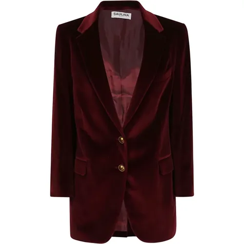 Bordeaux Jackets Cotton Blend Italy Made , female, Sizes: S - Saulina - Modalova