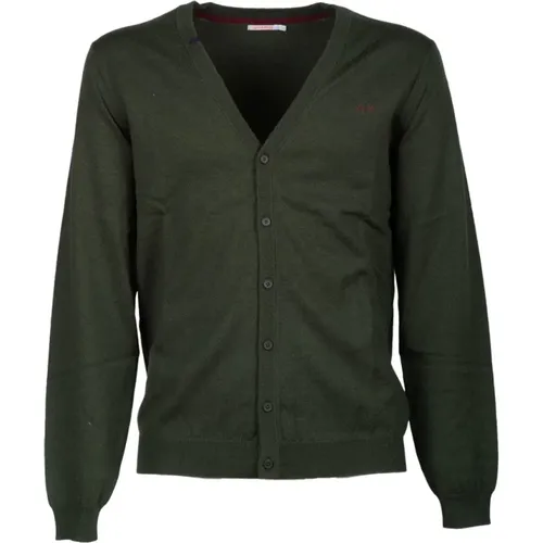 Solid Military Cardigan , male, Sizes: XL, L, M - Sun68 - Modalova