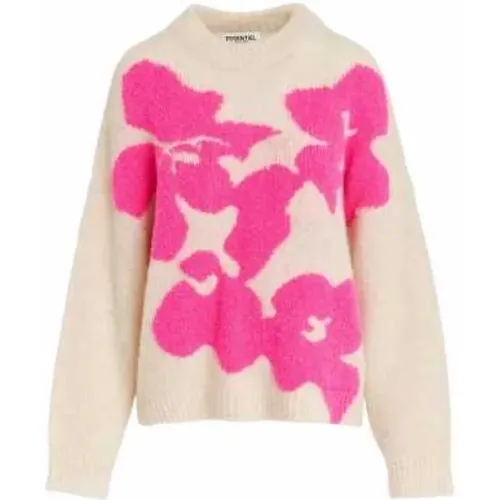 Fuchsia Floral Oversized Sweater , female, Sizes: S - Essentiel Antwerp - Modalova