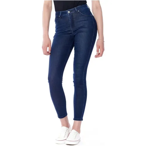 High-Waist Skinny Jeans - Dunkles Denim , Damen, Größe: W25 L33 - Lee - Modalova