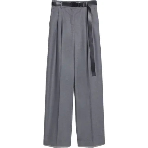 Wool Blend Gabardine Trousers , female, Sizes: M, 2XS - Max Mara Studio - Modalova