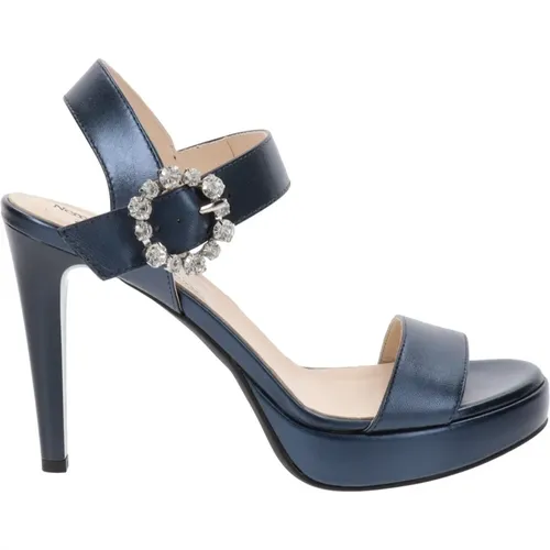 Leather High Heel Shoes with Buckle Closure , female, Sizes: 4 UK, 6 UK, 5 UK - Nerogiardini - Modalova