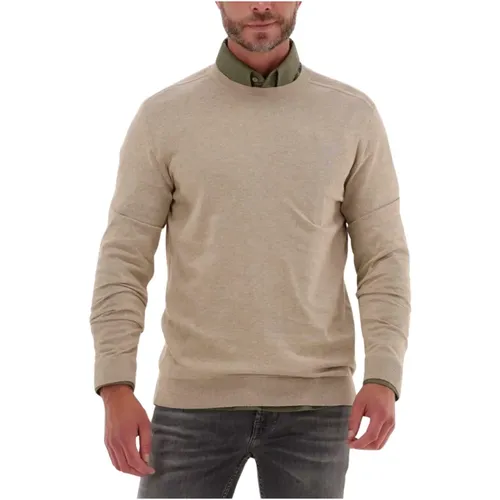 Herren Rundhals Pullover Kamel , Herren, Größe: XL - Selected Homme - Modalova