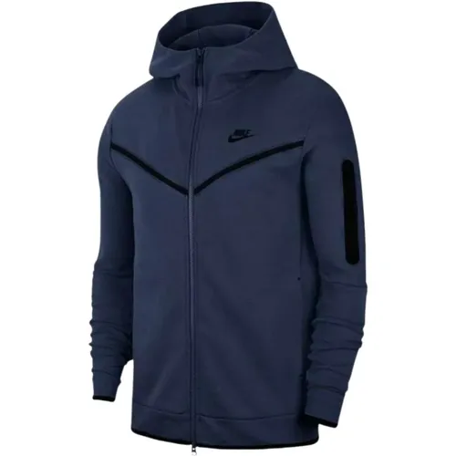 Navy Tech Fleece Hoodie , male, Sizes: M, L, XL, 2XL - Nike - Modalova