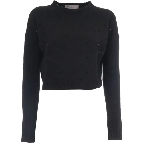 Wool and Cashmere Sweater with Bead Details , female, Sizes: S, XS - Ermanno Scervino - Modalova