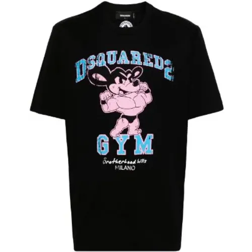 T-Shirt mit Grafischem Druck , Herren, Größe: XS - Dsquared2 - Modalova